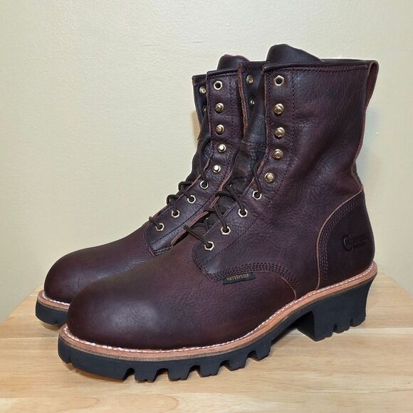 Chippewa Paladin 8" Waterproof Insulated Steel Toe Logger Boots Brown Leather 11 - Picture 3 of 7